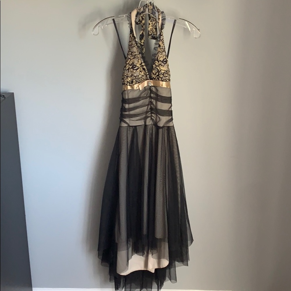 NWT! Black And Cream Evening Dress - Picture 1 of 6